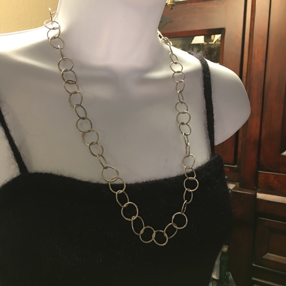 Solid Sterling Silver Heavy Necklace - image 2